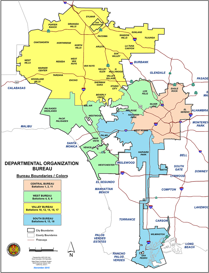 LAFD Geographic Bureau Map