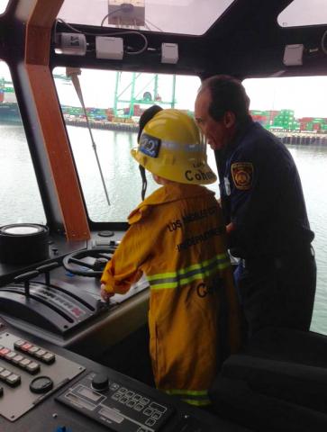 Noah on a LAFD boat