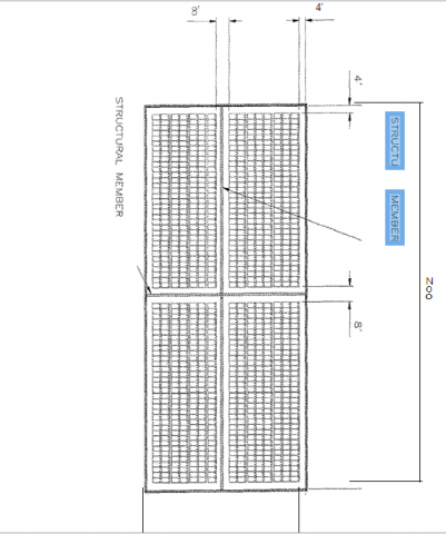 Solar array for a small commercial with 8 foot walkways